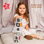Kids Hits: My First Wooden Cubes - Stack, Match, and Explore with Six Cute Animals, Numbers, and Shapes – 100% Eco-Friendly Fun