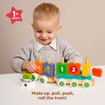 Kids Hits Wooden Stack and Go Train: All Aboard the Fun Learning Journey!