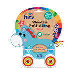 Kids Hits: Colorful Wooden Push & Pull Toy Pull-Along Horse - A Fun Companion for Toddler Exploration!