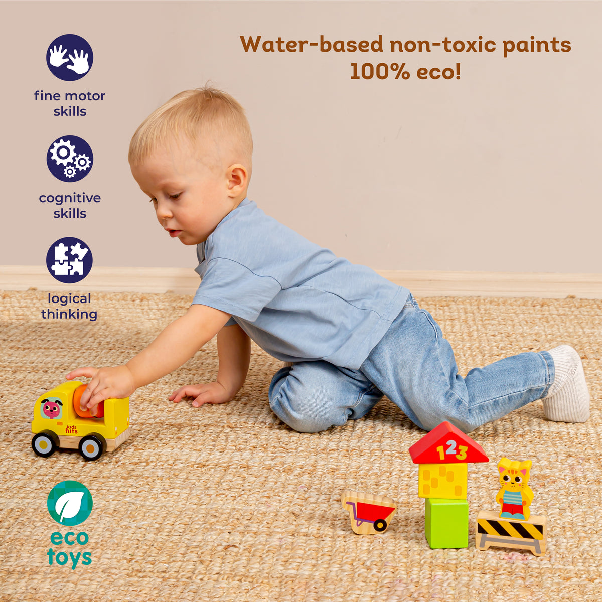 Kids Hits Wooden Building Set - Cement Mixer