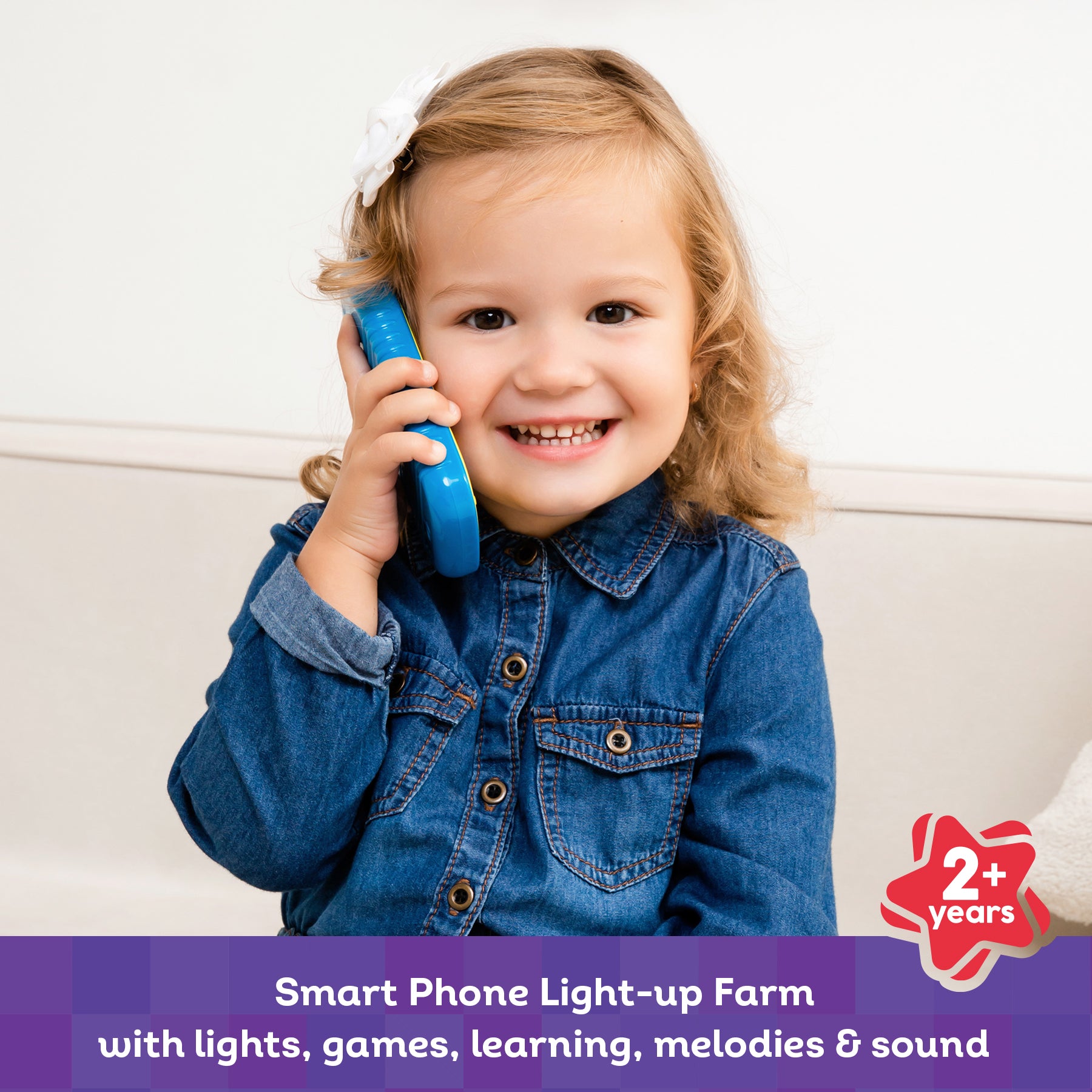 Eyfs Phones Kids Hits Educational Toddler Smart Phone Toy Light-up Farm