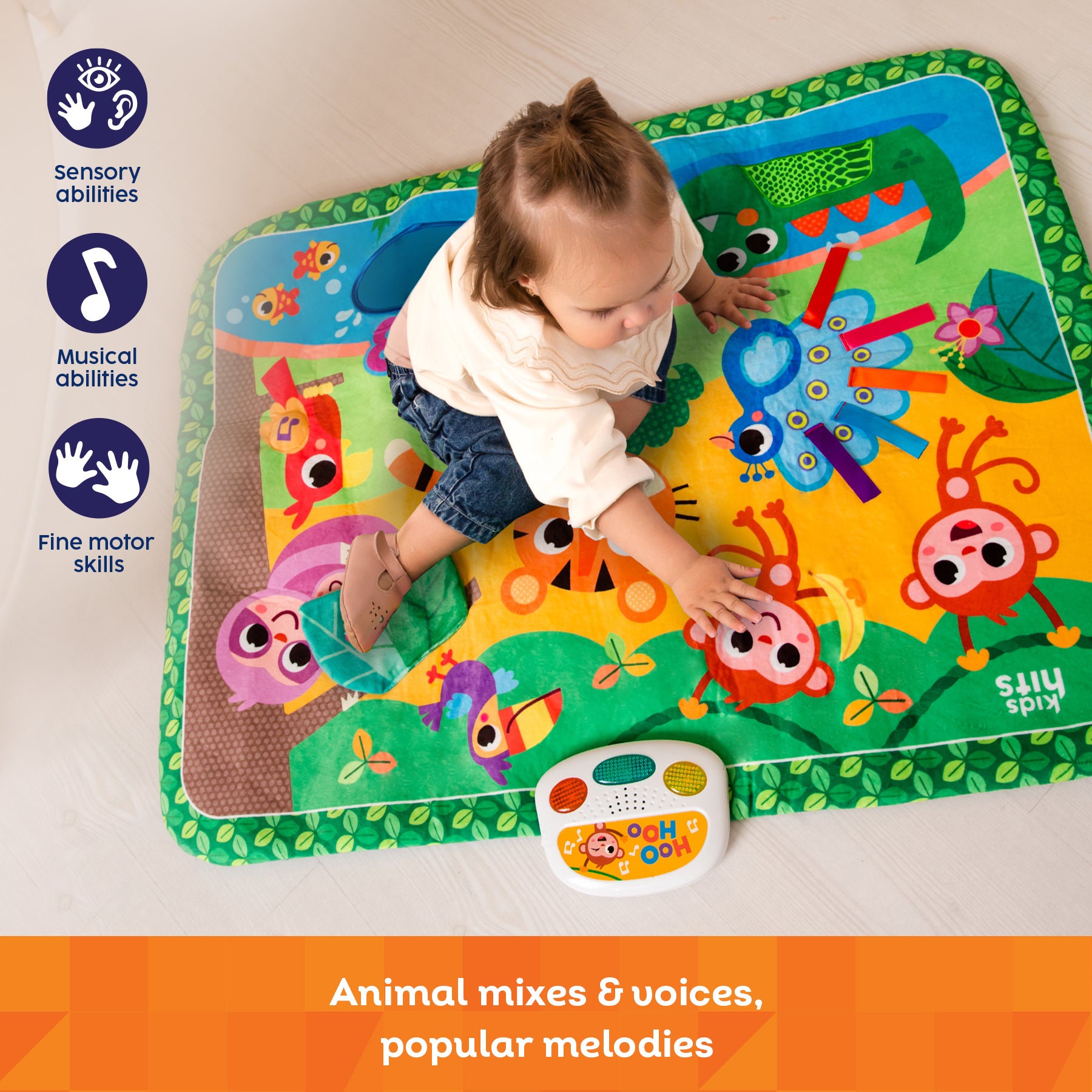 Kids Hits Educational Baby Touch and  Play Mat Toy Jungle Pals