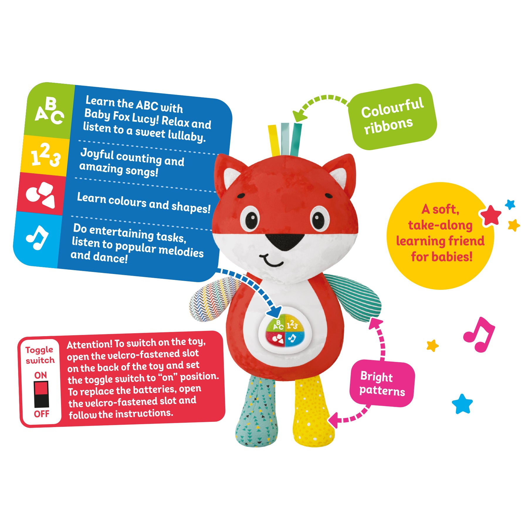 Kids Hits My Friend Baby Fox Lucy: A Soft Plush Music Toy for Joyful Learning and Playtime Bliss