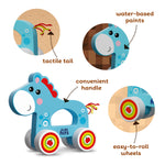 Kids Hits: Colorful Wooden Push & Pull Toy Pull-Along Horse - A Fun Companion for Toddler Exploration!