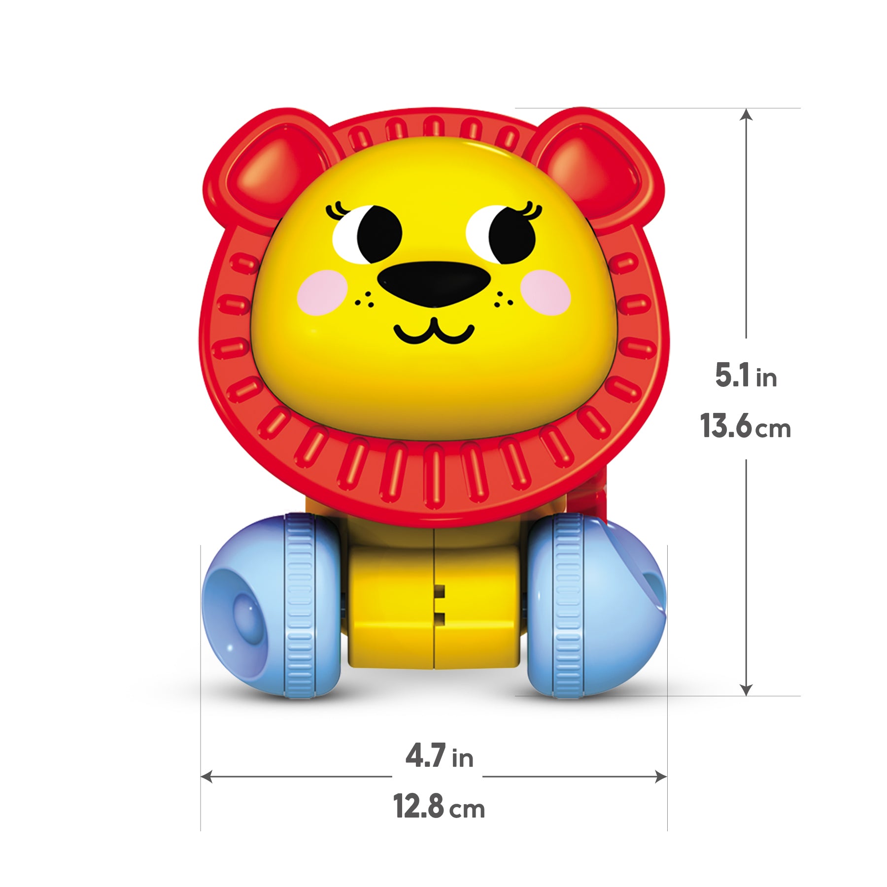 Kids Hits Educational Toddler Push and Pull Toy Lion Yellow