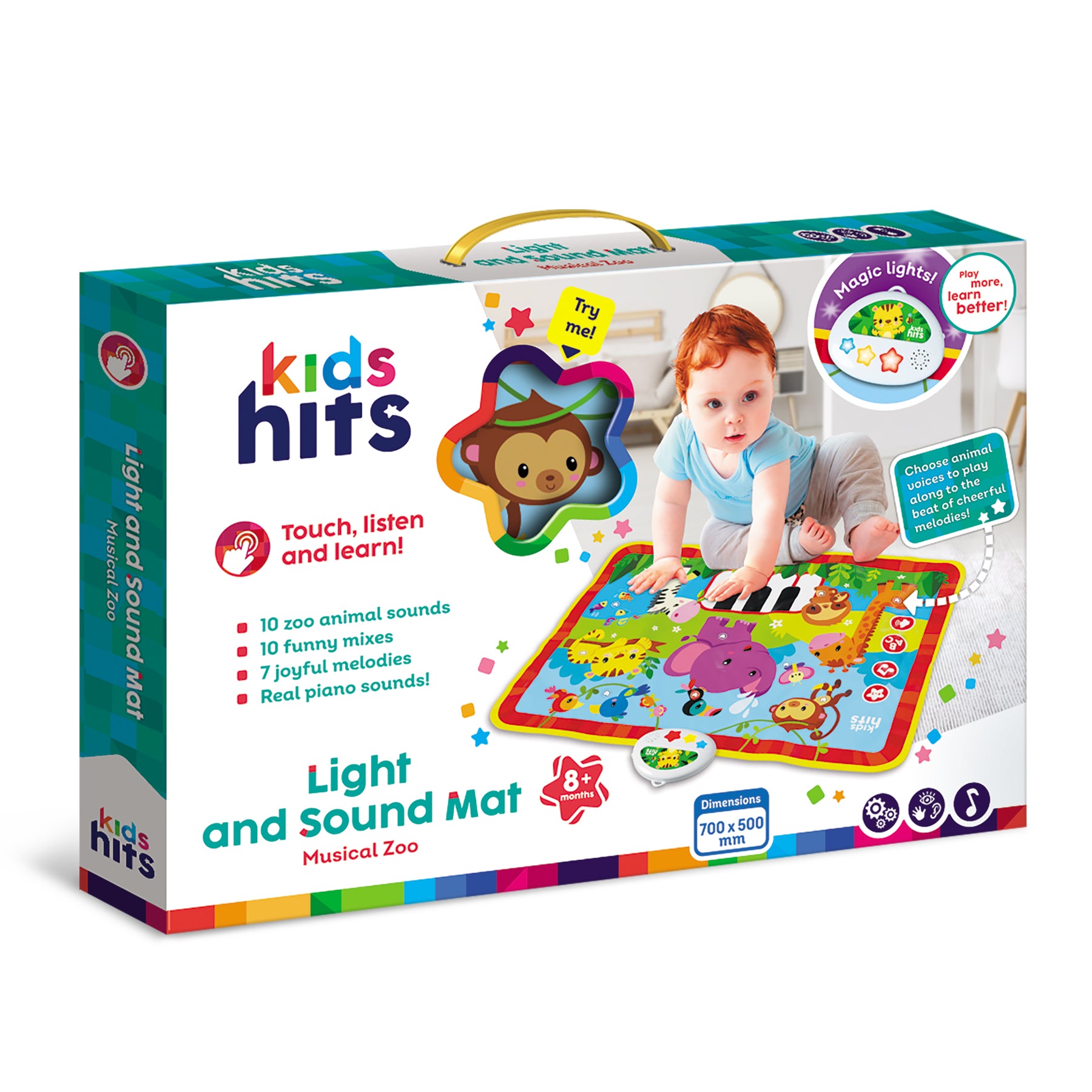 Kids Hits Educational Baby Light and  Sound Mat Toy Musical Zoo