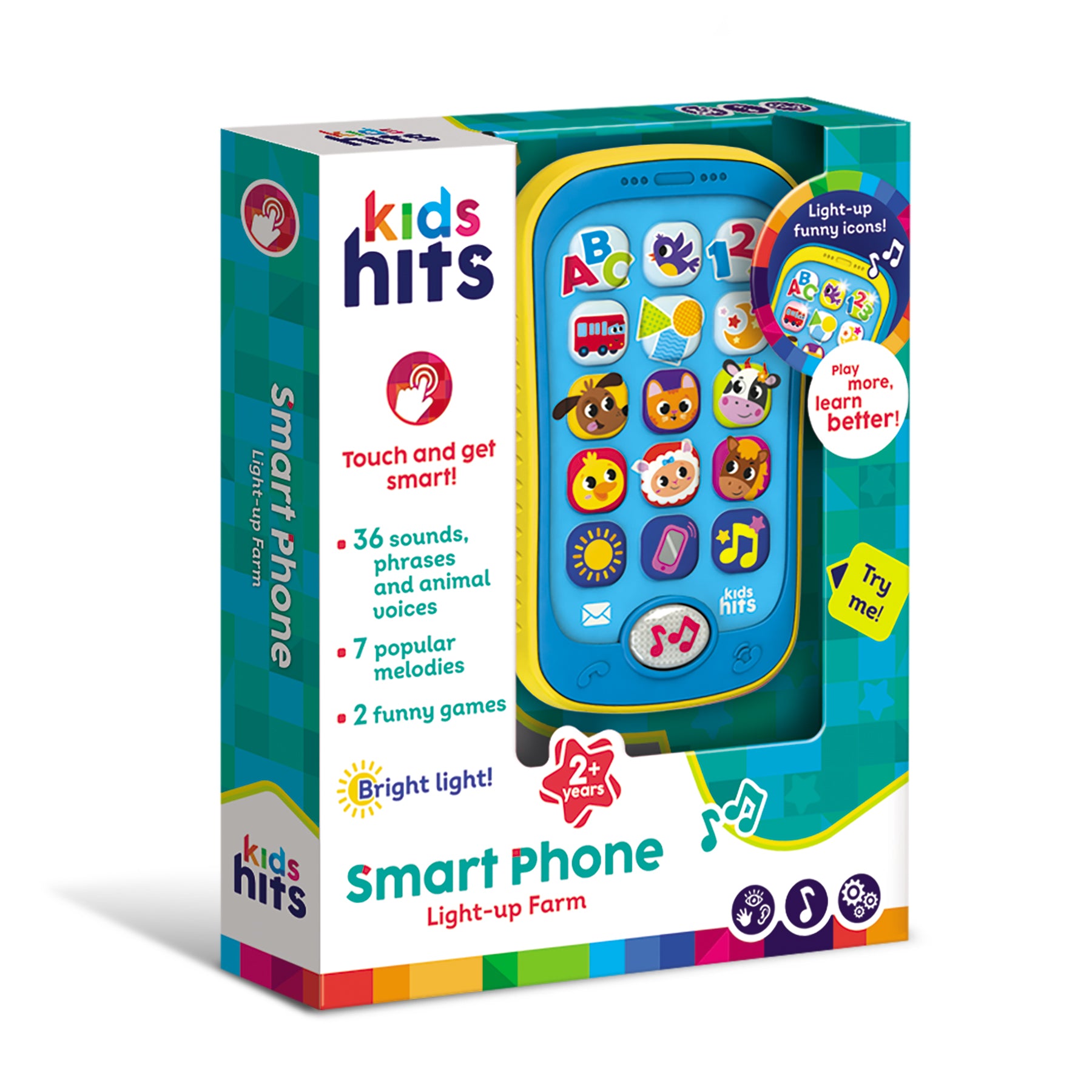 Eyfs Phones Kids Hits Educational Toddler Smart Phone Toy Light-up Farm