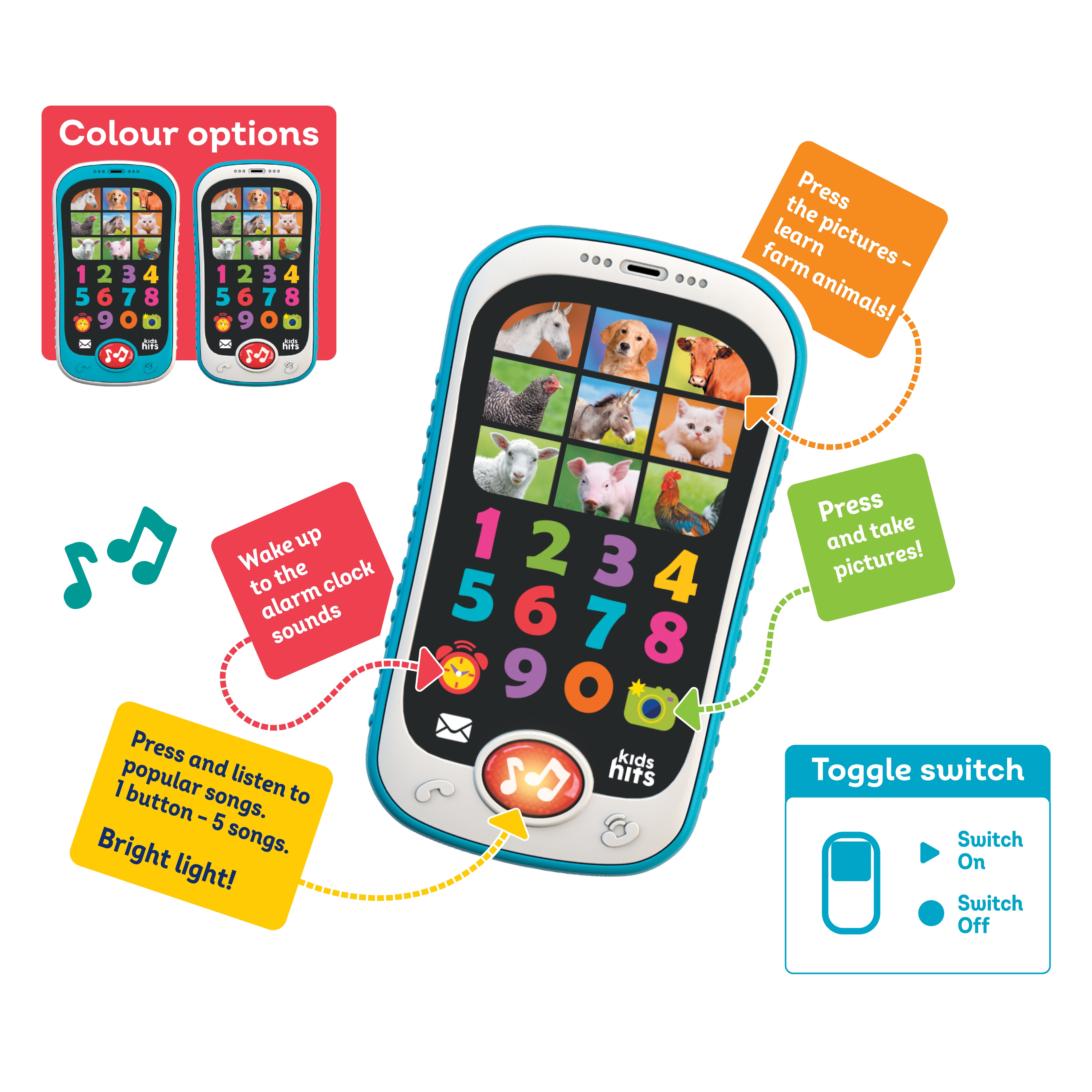 Kids Hits Educational Toddler Smart Phone Toy Hello, Farm!