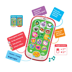 Kids Hits Educational Toddler Smart Phone Toy Light-up Zoo