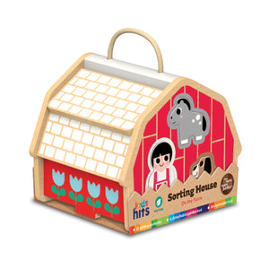 Kids Hits Sorting House: On the Farm – Fun Farm-Themed Wooden Shape Sorter for Early Learning!