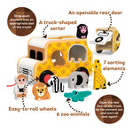 Sorting Truck: Safari Journey – Colorful Animal-Themed Shape Sorter & Pull-Along Toy!