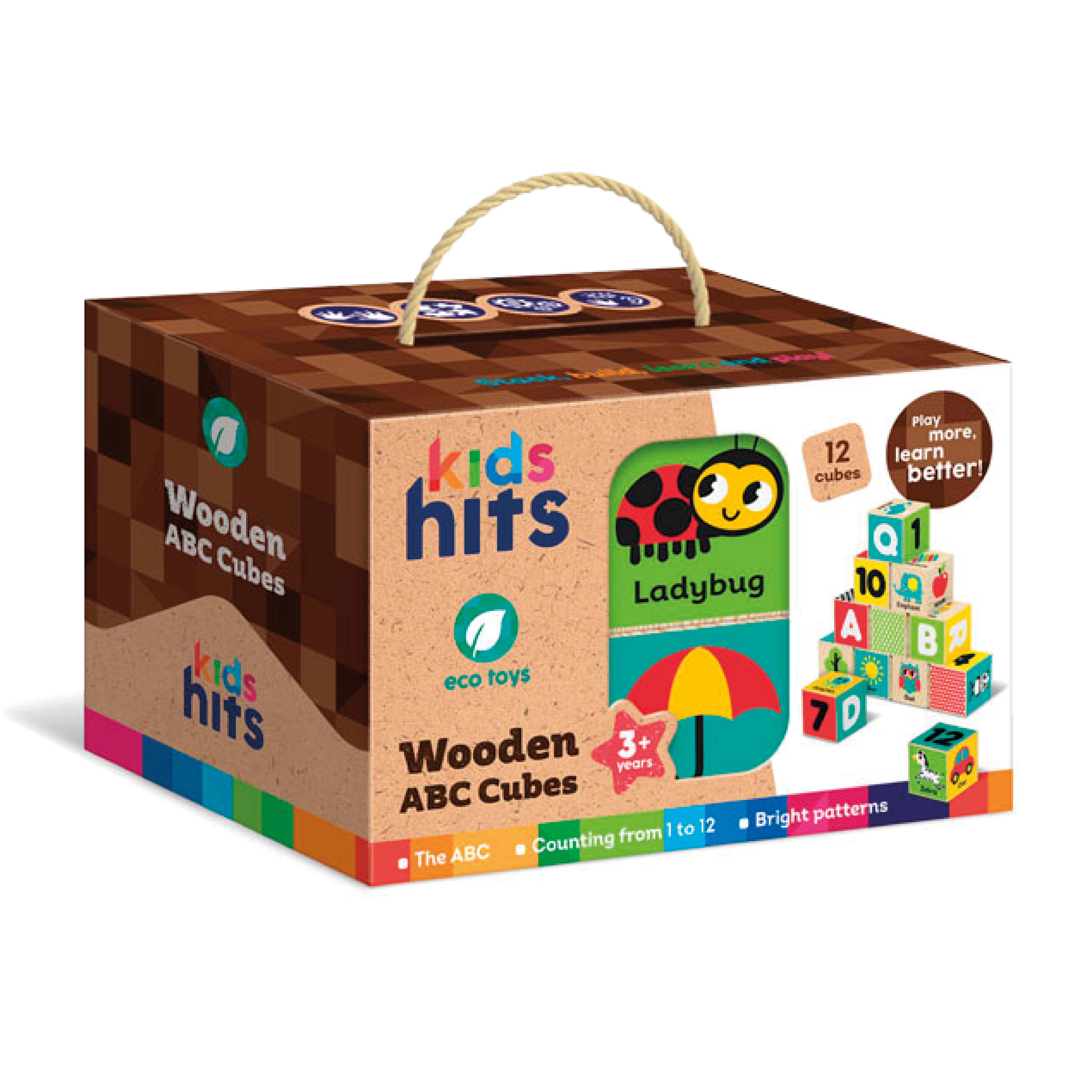 Kids Hits Wooden ABC Cubes: Farm Set – Build, Learn, and Play with a 3D Farm Adventure